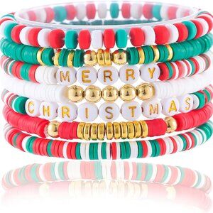 Boho Chic Gold Beaded Stretch Bracelets - 7-Piece Stack for Trendsetters